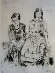 Drei Schwestern, Lithographie, 2011